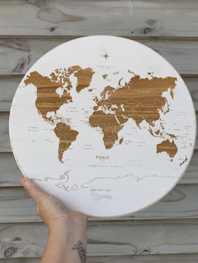 Mapamundi Medium Circular BLANCO